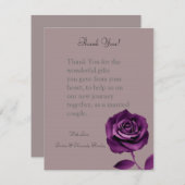 4x5平らなサンキューカードの紫色のバラ サンキューカード (正面/裏面)