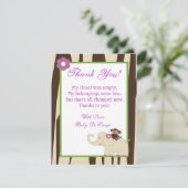 4x5平らなサンキューカードの紫色のJacanaのベビーシャワー サンキューカード (スタンド正面)