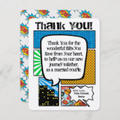 4x5平らなサンキューカードの続きこま漫画の本のポップアート サンキューカード (正面/裏面)