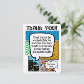 4x5平らなサンキューカードの続きこま漫画の本のポップアート サンキューカード (スタンド正面)