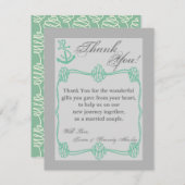 4x5平らなサンキューカードの航海のな結び目のいかりTiff サンキューカード (正面/裏面)