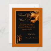 4x5平らなサンキューカードの菓子16のオレンジ サンキューカード (正面/裏面)