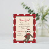 4x5平らなサンキューカードの赤いソックス猿のアーガイル サンキューカード (スタンド正面)