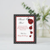 4x5平らなサンキューカードの赤のてんとう虫 サンキューカード (スタンド正面)