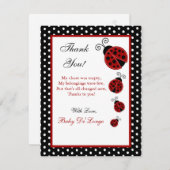 4x5平らなサンキューカードの赤のてんとう虫 サンキューカード (正面/裏面)