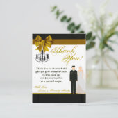 4x5平らなサンキューカードの軍隊の均一新郎の花嫁 サンキューカード (スタンド正面)