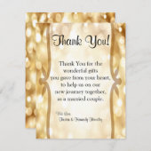 4x5平らなサンキューカードの輝きの金ゴールドの輝き サンキューカード (正面/裏面)