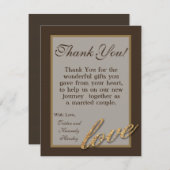 4x5平らなサンキューカードの金ゴールドホイルのグリッター愛 サンキューカード (正面/裏面)