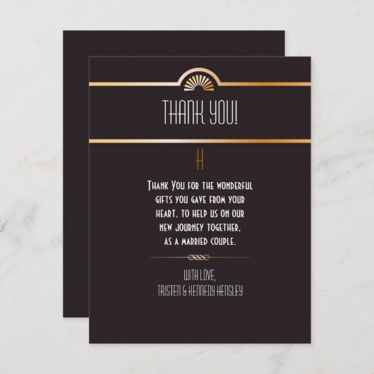 4x5平らなサンキューカードのGatsbyのテーマ サンキューカード (正面/裏面)