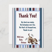 4x5平らなサンキューカードのLilリーグ小犬 サンキューカード (正面/裏面)