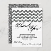 4x5平らなサンキューカードのSilvのグリッターのシェブロンのストリップ サンキューカード (正面/裏面)