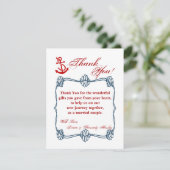 4x5平らなサンキューカード海軍航海のな結び目のいかり サンキューカード (スタンド正面)