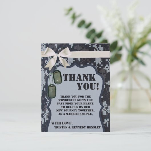 4x5平らなサンキューカード海軍DIGITALのプリントのユニフォーム サンキューカード (スタンド正面)