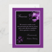 4x5平らなサンキューカードMis XVの紫色Morado サンキューカード (正面/裏面)