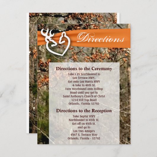 4x5方向カードディアカップルdoeバック迷彩柄 招待状 (正面/裏面)