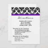4x5方向カードブラックダマスクパープルレセプション エンクロージャーカード (正面/裏面)