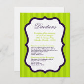 4x5方向カードライムグリーン&パープルストライプ エンクロージャーカード (正面/裏面)