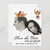 4x5日付カードボーホディアバック頭Browninを保存 招待状 (正面/裏面)