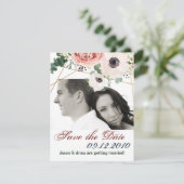 4x5日付カード幾何学的ガーデンバラの保存 招待状 (スタンド正面)