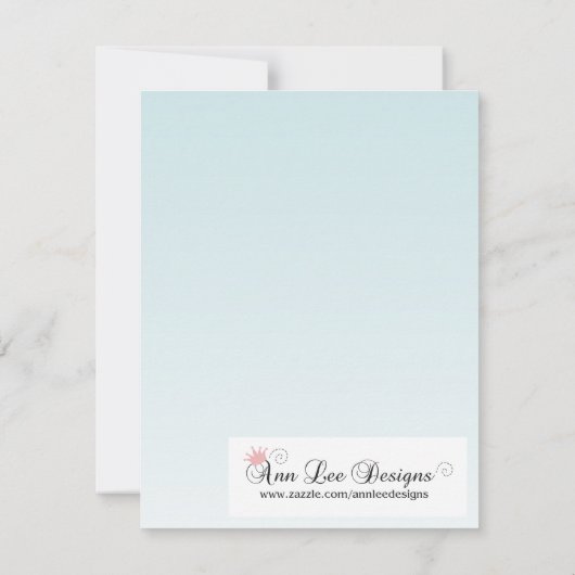 4x5日付カード熱帯花を青いOmbに保存 招待状 (裏面)