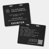 4x5 イベント バッジ | 出展者パス ブラック バッジ (正面＆裏面)
