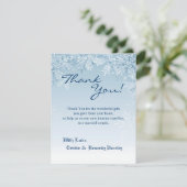 4x5 フラット ありがとうカード クリスタル スノーフレーク 冬 招待状 (スタンド正面)