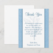 4x5 フラット ありがとうカード 冬の青 クリスマス 招待状 (正面/裏面)