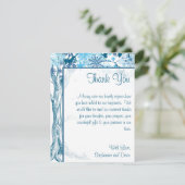 4x5 フラット ありがとうカード 青い木 / 雪の結晶 招待状 (スタンド正面)