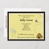 4x5 Beeハッピー(昆虫)マルハナバチベビーシャワー招待状 招待状 (正面/裏面)