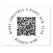 4X5 Business QR Code Christmas Holiday Simple ラバースタンプ (インプリント)