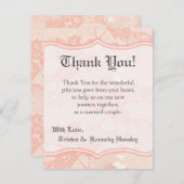 4x5 FLATサンキューカードカントリーコーラルレースプリント サンキューカード (正面/裏面)