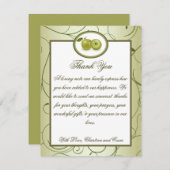 4x5 FLATサンキューカードグリーンアップル渦巻き果実 サンキューカード (正面/裏面)