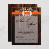 4x5 FLATサンキューカードバーンウッドダイヤモンドリボン サンキューカード (正面/裏面)