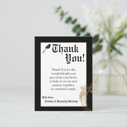 4x5 FLATサンキューカードフォーマルラブバードハト サンキューカード (スタンド正面)