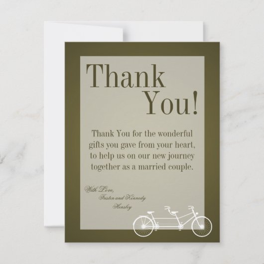 4x5 FLATサンキューカードブラウンダブルバイク サンキューカード (正面)