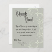 4x5 FLATサンキューカードブラックネクタイ関係グレー要素 サンキューカード (正面/裏面)