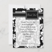 4x5 FLATサンキューカードブラック&ホワイトフィリグリー サンキューカード (正面)