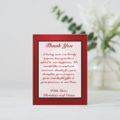 4x5 FLATサンキューカードホワイトツリーレッドブラックストリップ サンキューカード (スタンド正面)