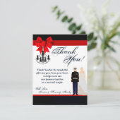 4x5 FLATサンキューカードマリンユニフォーム新郎新婦 サンキューカード (スタンド正面)