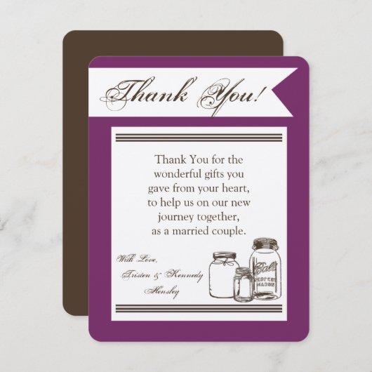 4x5 FLATサンキューカードメイスンジャカントリー素朴 サンキューカード (正面/裏面)