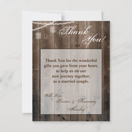 4x5 FLATサンキューカードメイスンJARストリングライト サンキューカード (正面)