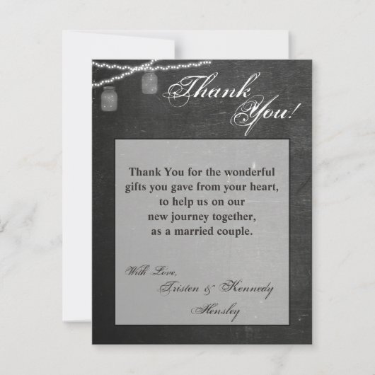 4x5 FLATサンキューカードメイスンJARストリングライト サンキューカード (正面)