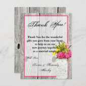 4x5 FLATサンキューカードメイソン瓶(ワイルドフラワー付き) サンキューカード (正面/裏面)