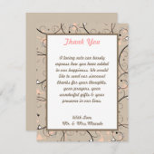 4x5 FLATサンキューカードライトコーラルピンク/ブラウンスワイ サンキューカード (正面/裏面)