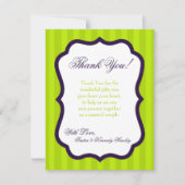 4x5 FLATサンキューカードライムグリーン&パープルストライプ サンキューカード (正面)