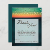 4x5 FLATサンキューカード日没ストリングライトヤード サンキューカード (正面/裏面)