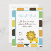 4x5 Lion Safari Zo平らなサンキューカードのジャングル王 サンキューカード (正面/裏面)