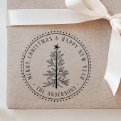 4X5 Merry Christmas & Happy New Year Elegant ラバースタンプ