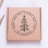 4X5 Merry Christmas & Happy New Year Rustic ラバースタンプ