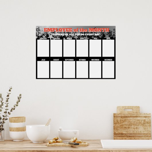 4x6の写真の月のディスプレイのスター従業員 ポスター (キッチン)